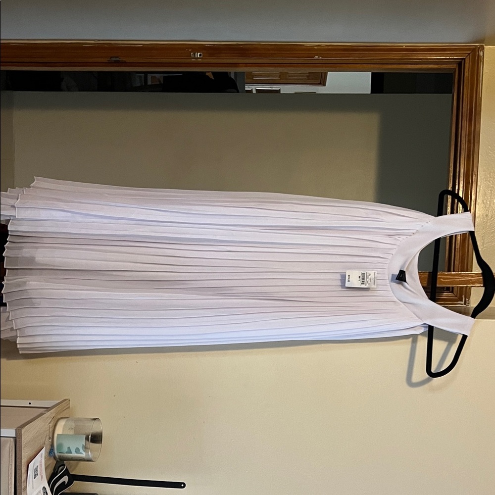 Ashley Stewart White Pleated Dress